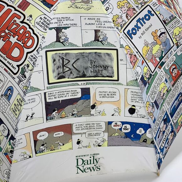 Large Vintage Umbrella Newspaper Florida Comic Strip Garfield Wizard ID FoxTrot - Picture 2 of 11